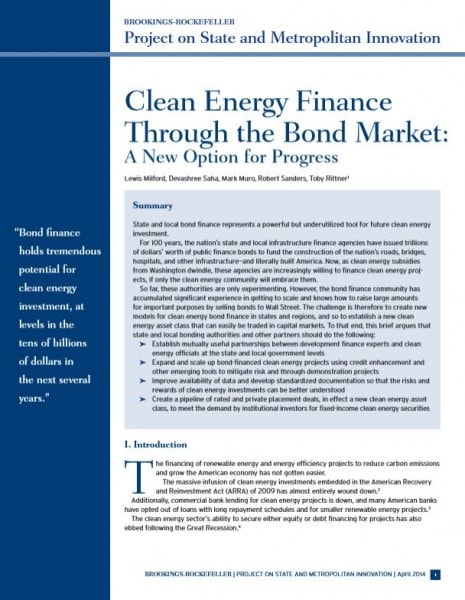 Clean Energy Finance through the Bond Market cover